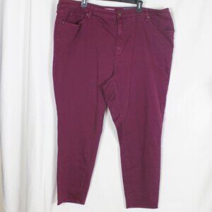 AVA & VIV Purple Casual Pants Woman Size 26W High Rise Skinny Ankle Tummy contro